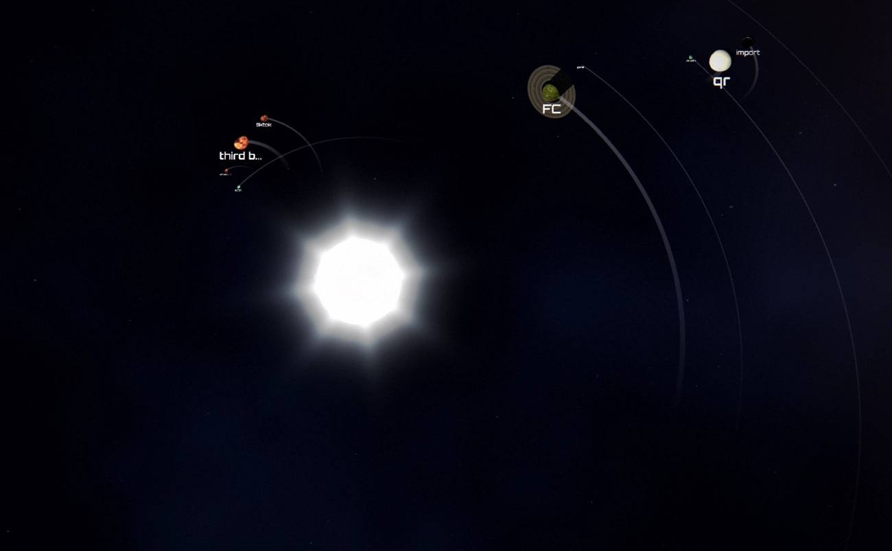 Orrery up close — the largest project wearing rings, the sun as your main goal